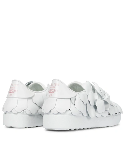 Shop Valentino Garavani Atelier 03 Rose Edition Leather Sneakers In White