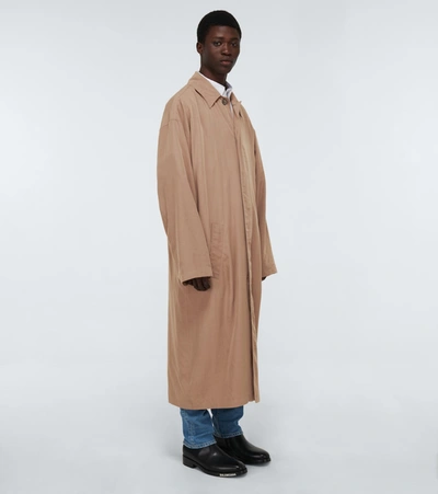 Shop Balenciaga Fluid Long Carcoat In Beige