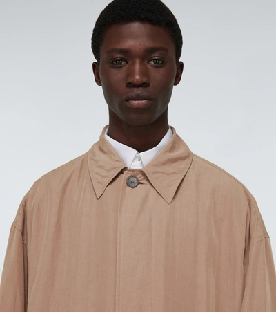 Shop Balenciaga Fluid Long Carcoat In Beige