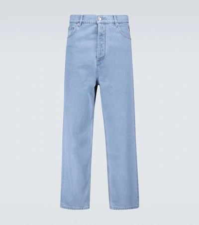 Shop Nanushka Connor Straight-leg Jeans In Blue