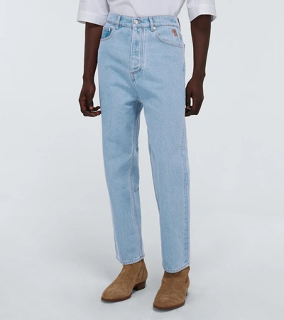 Shop Nanushka Connor Straight-leg Jeans In Blue