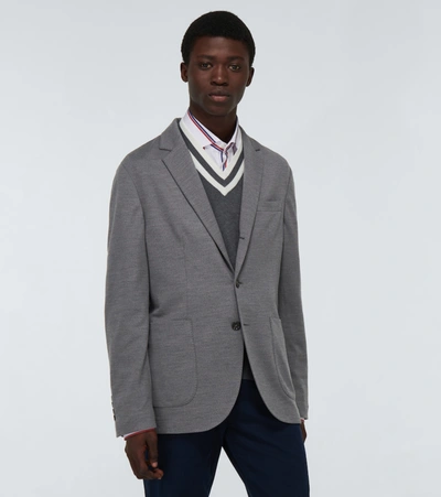 Shop Brunello Cucinelli Single-breasted Linen Blazer In Grey