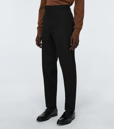Shop Jil Sander Slim-fit Wool Formal Pants In Black