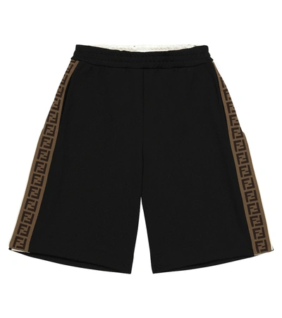 Shop Fendi Ff Jersey Shorts In Black