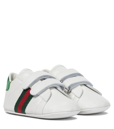 Gucci Babies' White Leather Pre-walker Shoes | ModeSens