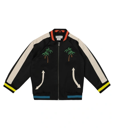 Shop Stella Mccartney Embroidered Bomber Jacket In Black