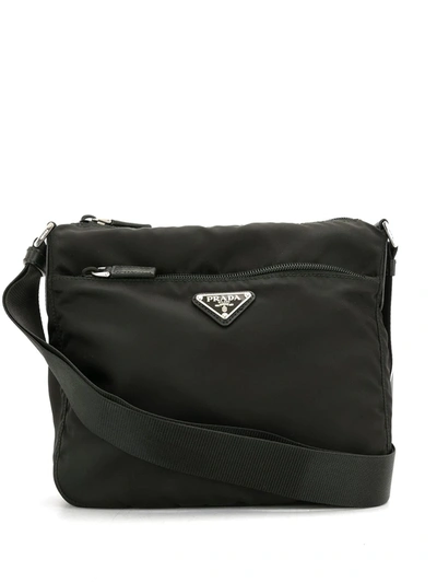 Pre-owned Prada Triangle Logo Crossbody Bag In Black