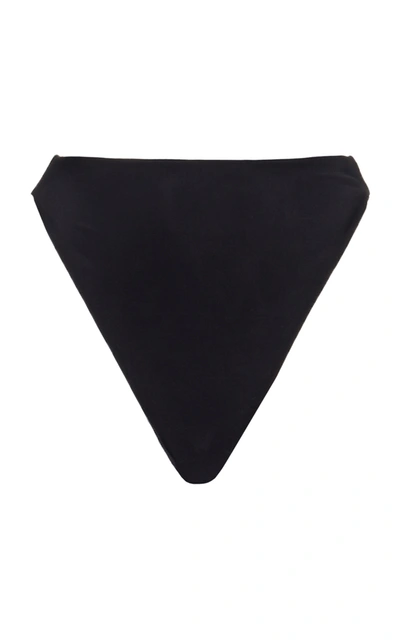 Shop Aexae Women's High Cut Triangle Bikini Bottom In Black