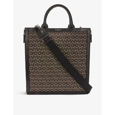 Shop Mark Cross Sidney Recycled Polyester And Cotton-blend Tote In Beige / Black