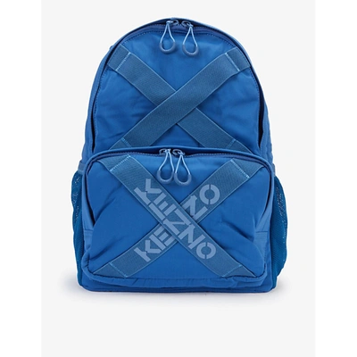 Shop Kenzo Sport Logo-print Shell Backpack In Cobalt