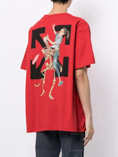 Off white red tee hot sale