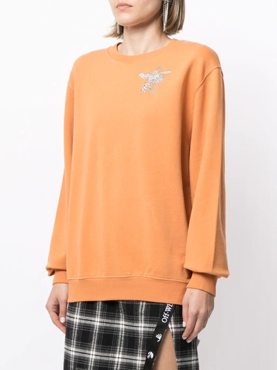 Shop Off-white Arrows-motif Long-sleeve Sweatshirt In Orange