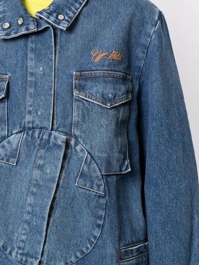 Shop Off-white Logo-print Denim Jacket In Blue