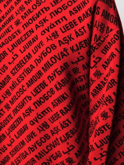 Shop Balenciaga Love Languages Jacquard Jumper In Red