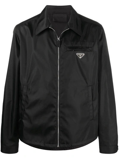 Prada Re-nylon Oversized Hooded Jacket In Black