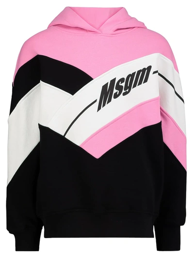 Shop Msgm Kids Hoodie For Girls In Pink