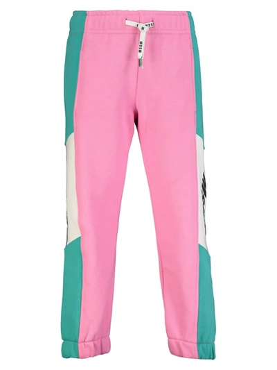 Shop Msgm Kids Sweatpants For Girls In Pink