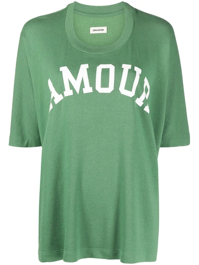 Shop Zadig & Voltaire Portland Amour T-shirt In Green