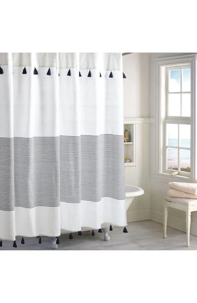 Shop Peri Home Panama Stripe Shower Curtain In Navy
