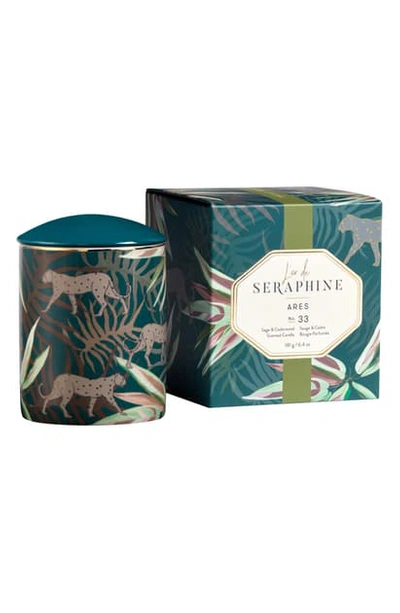 Shop L'or De Seraphine Ares Large Ceramic Jar Candle In Sage / Cedarwood