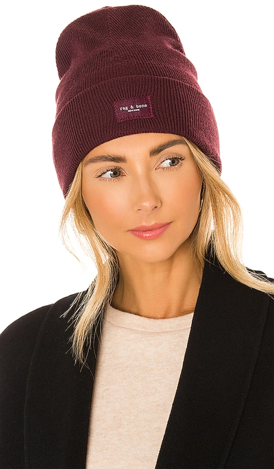 Shop Rag & Bone Addison Beanie In Wine