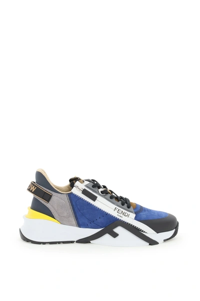 Shop Fendi Flow Sneakers In Blneon Grchiaro Tabac