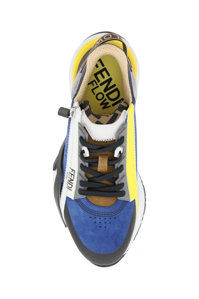 Shop Fendi Flow Sneakers In Blneon Grchiaro Tabac