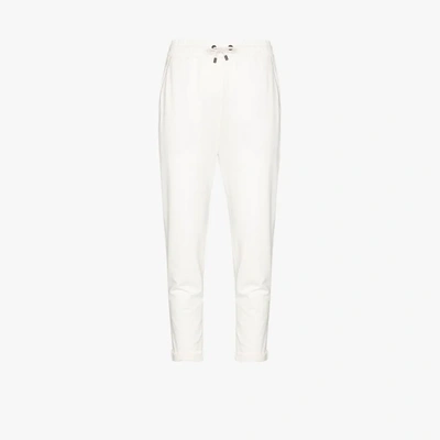 Shop Brunello Cucinelli Tapered Track Pants In White