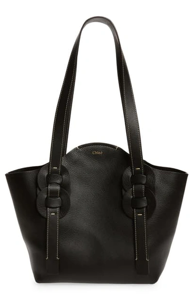 Shop Chloé Small Darryl Leather Tote In 247 Caramel