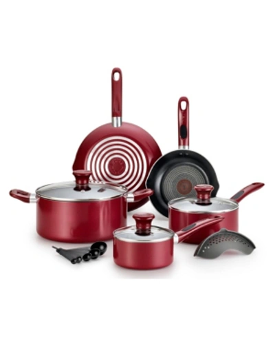 Shop T-fal Excite Nonstick Cookware 14-piece Set In Red