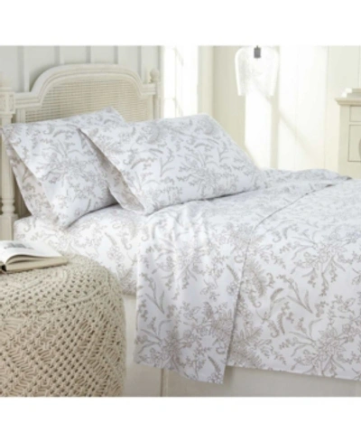 Southshore Fine Linens Ultra-soft Floral Or Solid 4-piece Sheet Set Bedding In White4