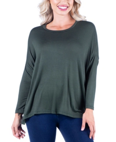 Shop 24seven Comfort Apparel Women's Oversized Long Sleeve Dolman Top In Medium Green
