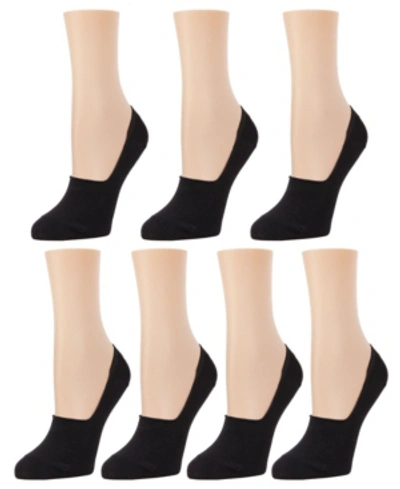 Memoi Hi-cut Women's Liner Socks, Pack Of 7 In Black