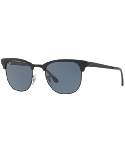 Shop Ray Ban Ray-ban Sunglasses, Rb3716 Clubmaster Metal In Blue/black