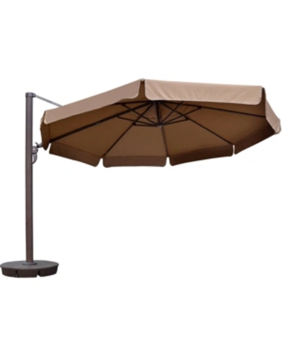 Shop Blue Wave Victoria 13' Octagonal Cantilever With Valance Patio Umbrella Sunbrella Acrylic In Gray