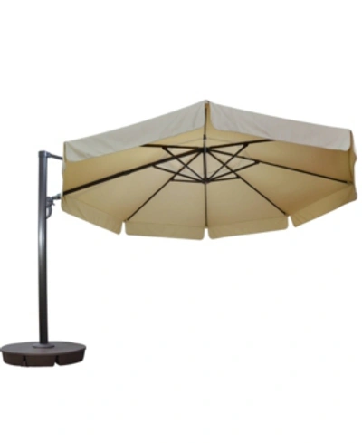 Shop Blue Wave Victoria 13' Octagonal Cantilever With Valance Patio Umbrella Sunbrella Acrylic In Beige