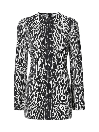 Shop Burberry Women's Panaro Leopard-print Jersey Shift Dress In Black Multi