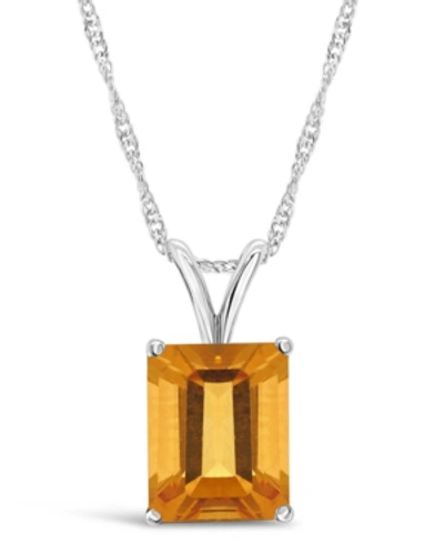 MACY'S BLUE TOPAZ (3 CT. T.W.) PENDANT NECKLACE IN STERLING SILVER. ALSO AVAILABLE IN AMETHYST AND CITRINE 