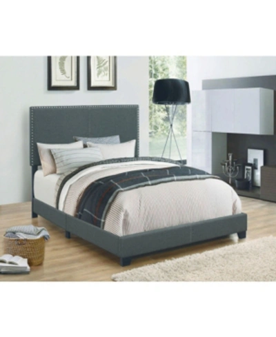 Shop Coaster Home Furnishings Rockville Upholstered Twin Bed With Nailhead Trim In Charcoal