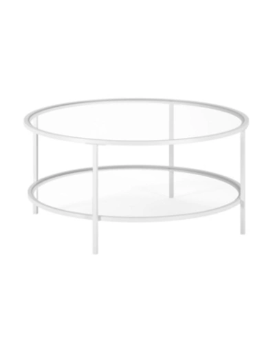 Shop Hudson & Canal Sivil Coffee Table With Glass Shelf In White