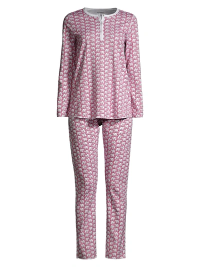 Shop Roller Rabbit Hathi 2-piece Long Pajama Set In Pink