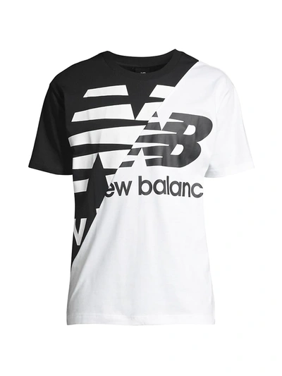 Shop New Balance Splice Logo T-shirt In Black