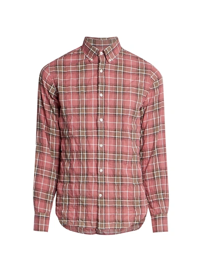 Shop Officine Generale Men's Plaid Shirt In Brown