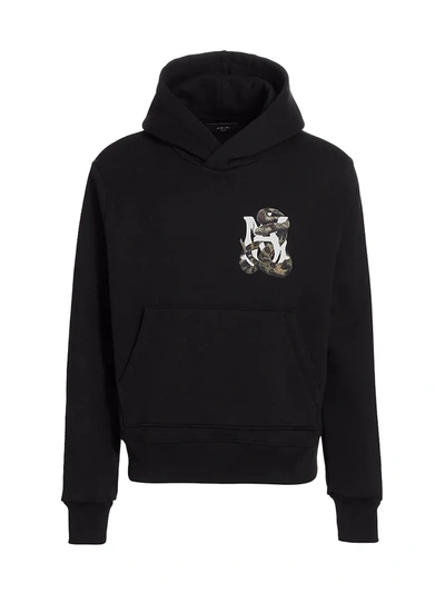 Shop Amiri Snake Logo Graphic Hoodie In Black