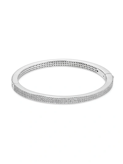 Shop Adriana Orsini Svelte Rhodium-plated Silver & Cubic Zirconia Pavé Bracelet