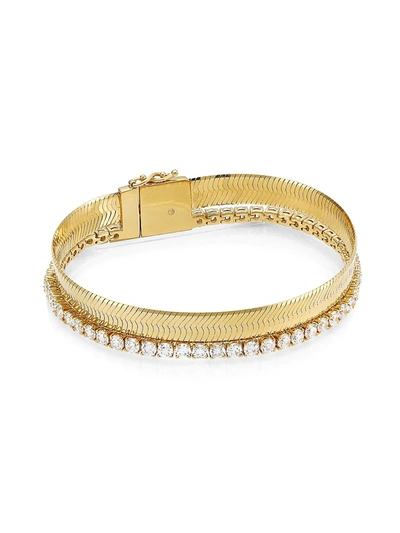 Shop Adriana Orsini Svelte 18k Yellow Goldplated & Cubic Zirconia Line Bracelet