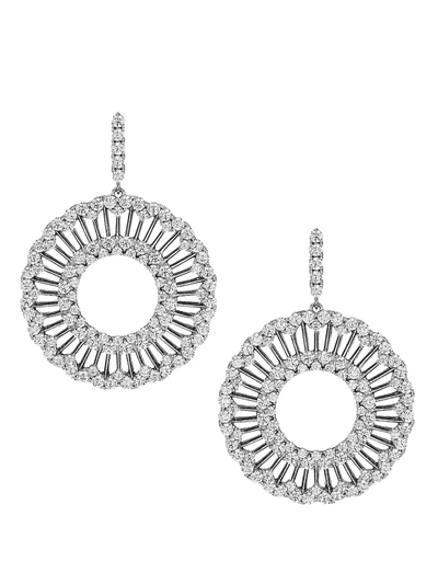 Shop Adriana Orsini Svelte Rhodium-plated & Cubic Zirconia Open Drop Earrings