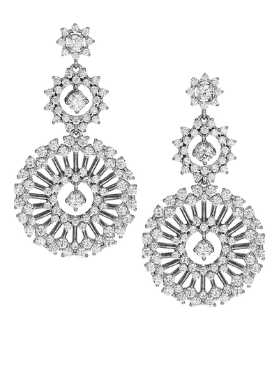 Shop Adriana Orsini Svelte Rhodium-plated Silver & Cubic Zirconia Drama Drop Earrings