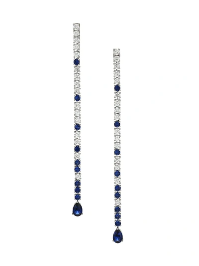 Shop Adriana Orsini Svelte Rhodium-plated Cubic Zirconia & Nano Crystal Linear Earrings