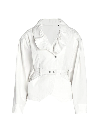 Shop Isabel Marant Epaline Belted Linen-blend Jacket In Ecru